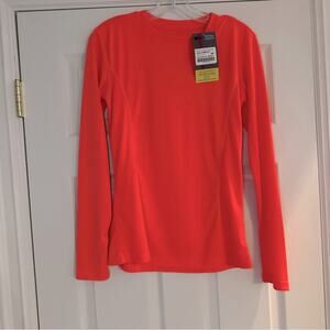 NWT Women Small Running Gear Frank Shorter Coral Orange Long Shirt Top Polyester
